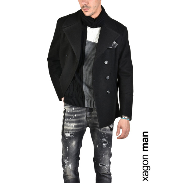1-014 PEA COAT BLACK